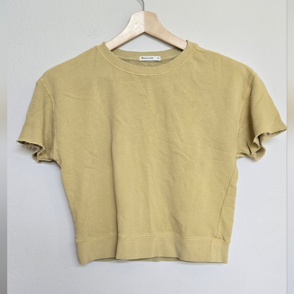 Marine‎ Layer green short sleeve terry cloth sweater top size medium